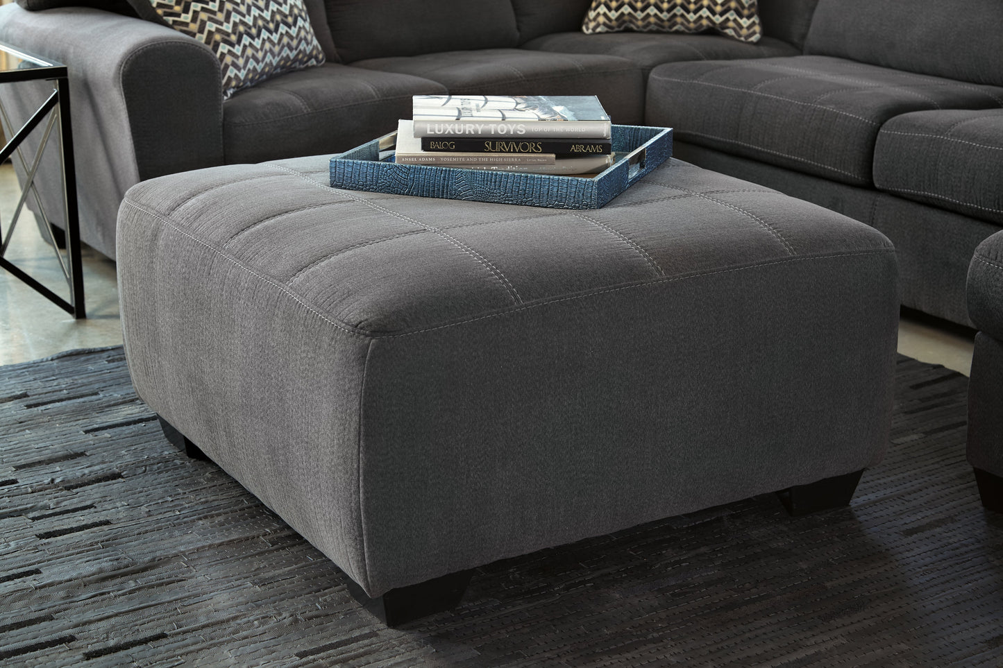 Ambee Gray 3-Piece Sectional with Chaise and Ottoman