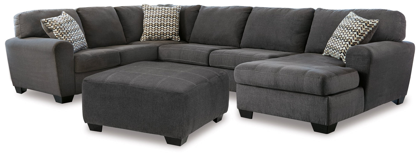 Ambee Gray 3-Piece Sectional with Chaise and Ottoman