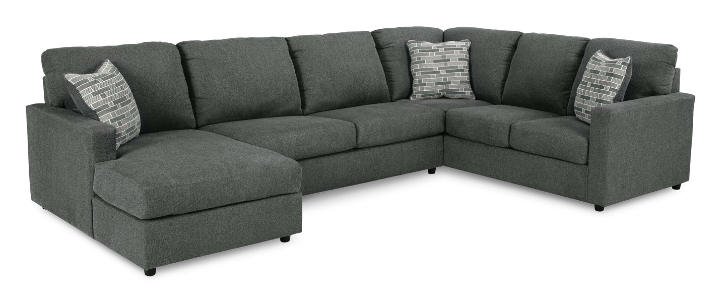 Edenfield Charcoal 3pc Sectional w/ Chaise