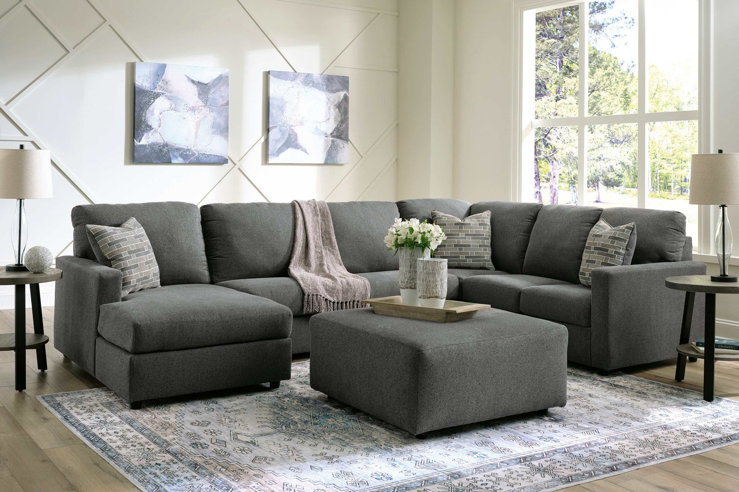 Edenfield Charcoal 3pc Sectional w/ Chaise