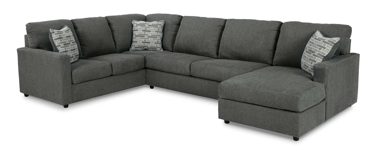 Edenfield Charcoal 3pc Sectional w/ Chaise