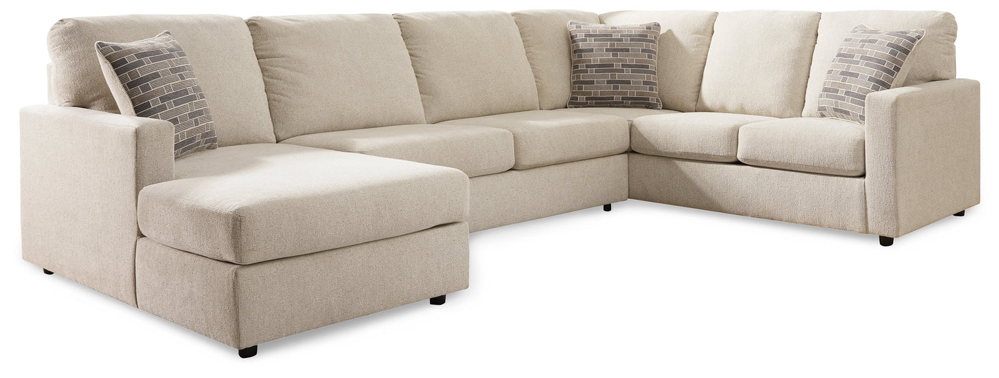 Edenfield Linen 3-Piece Sectional with Chaise