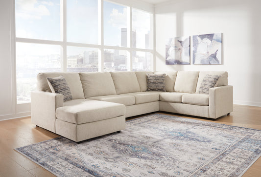 Edenfield Linen 3-Piece Sectional with Chaise