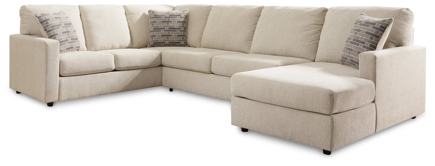 Edenfield Linen 3pc Sectional with Chaise