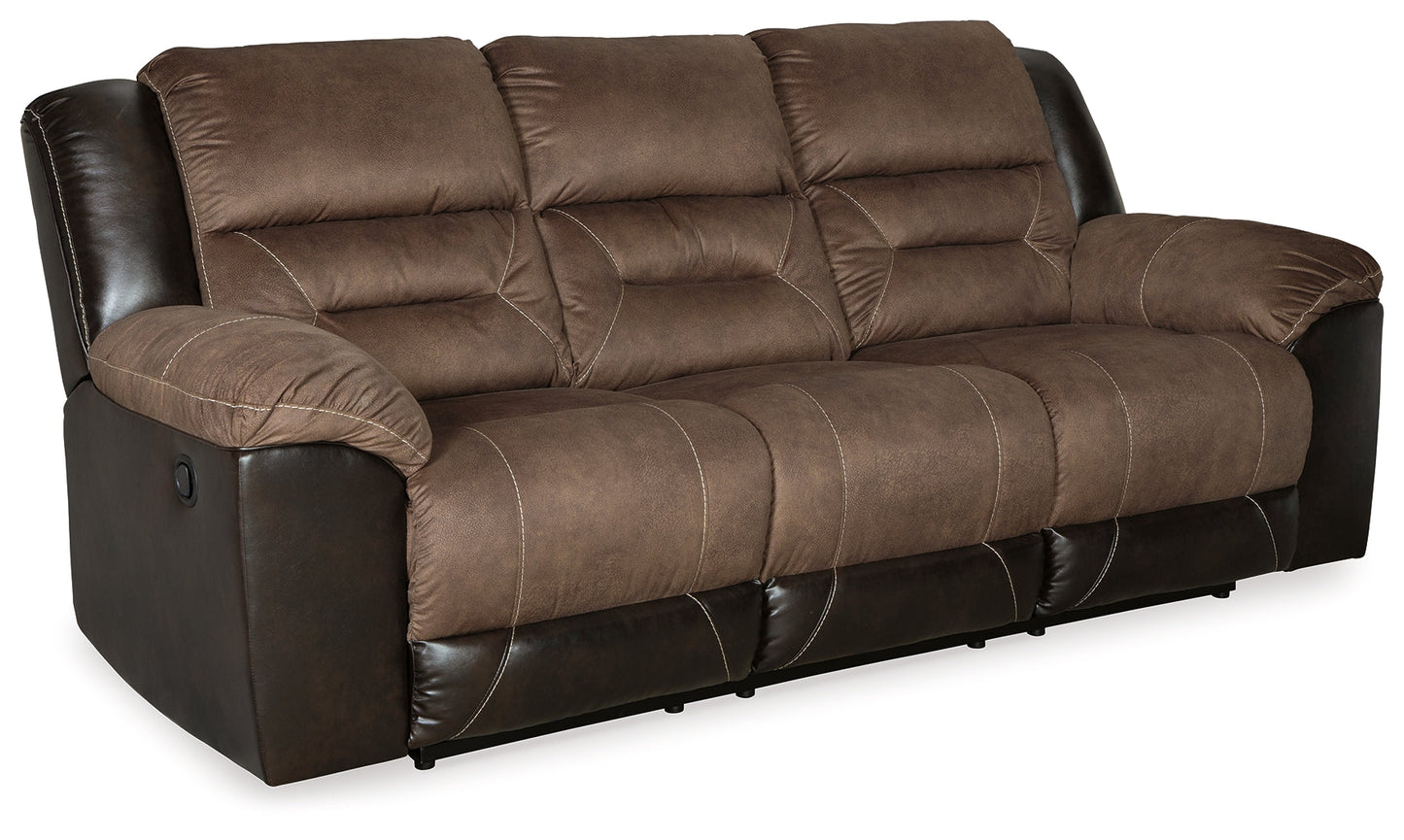 Earhart Chestnut Reclining Sofa and Loveseat