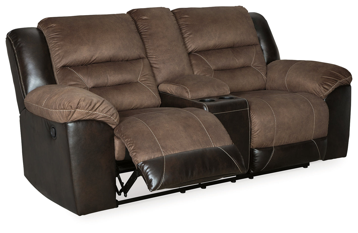 Earhart Chestnut Reclining Sofa and Loveseat