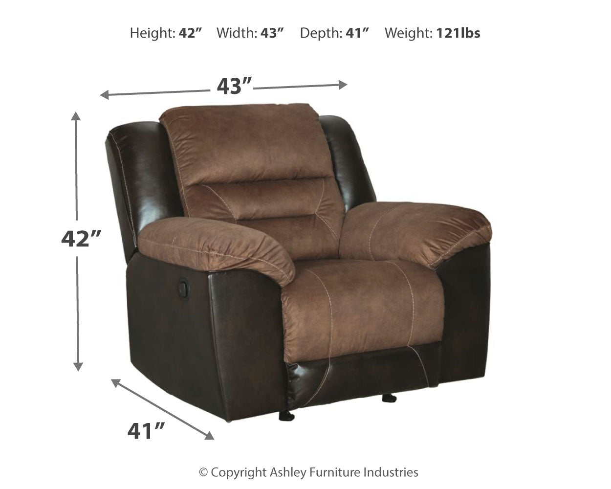 Earhart Chestnut Reclining Sofa and Recliner