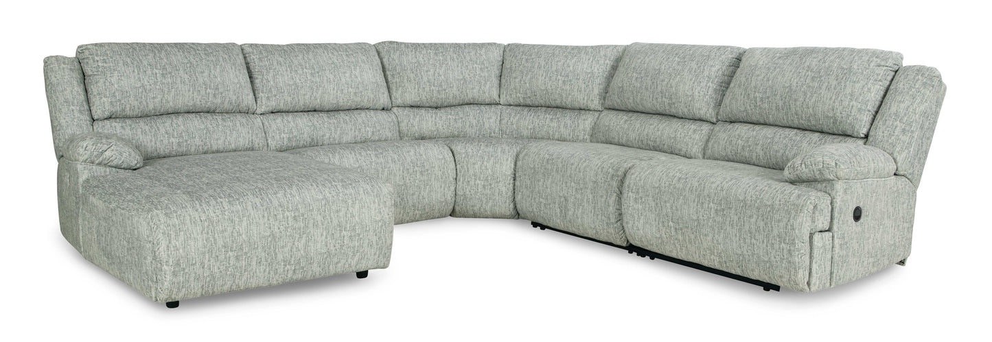 McClelland Gray 5pcs Manual Reclining Sectional w/ LAF Chaise