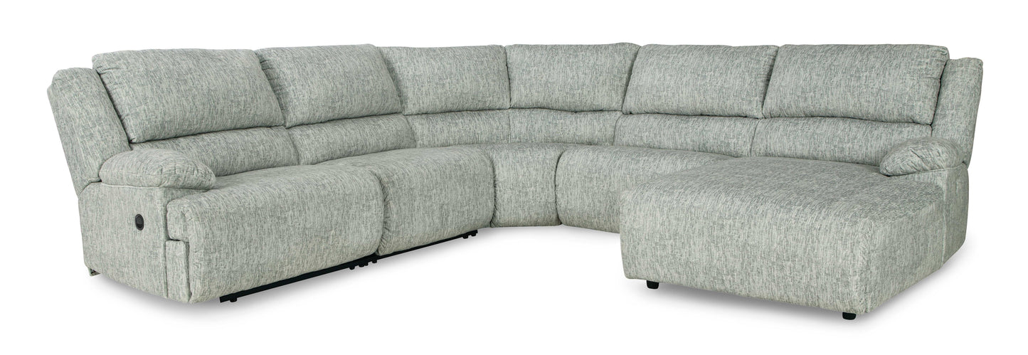 McClelland Gray 5pcs Manual Reclining Sectional w/ RAF Chaise