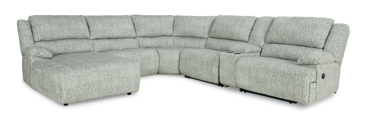 McClelland Gray 6pcs Manual Reclining Sectional w/ LAF Chaise