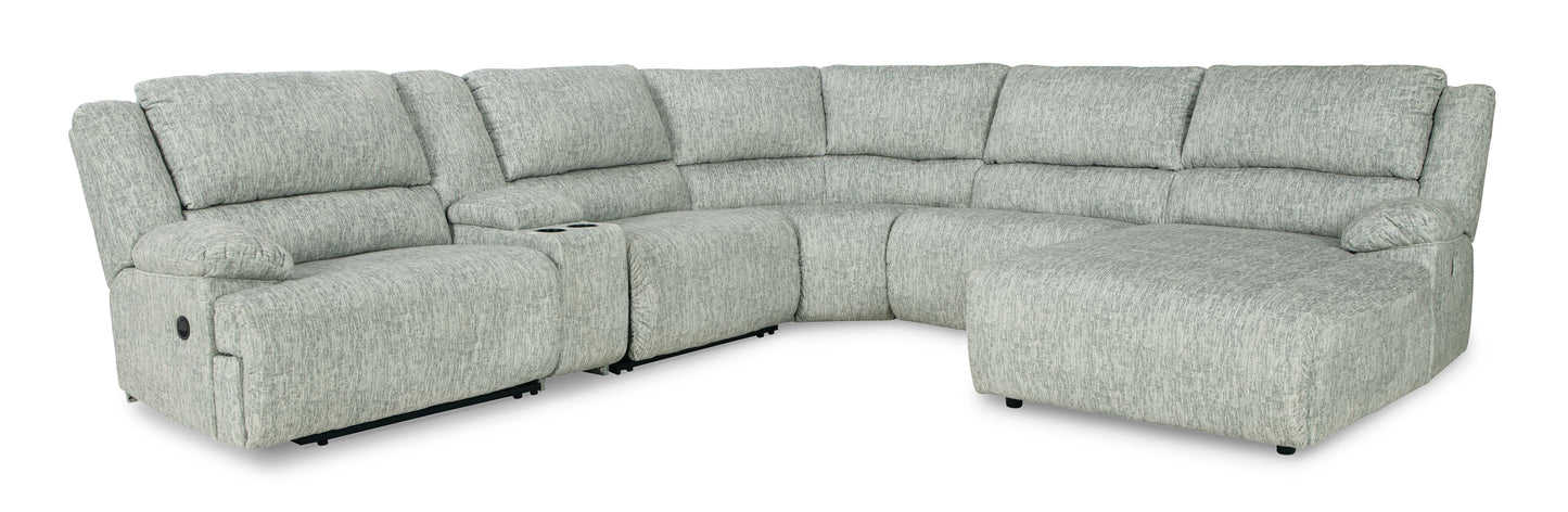 McClelland Gray 6pcs Manual Reclining Sectional w/ RAF Chaise