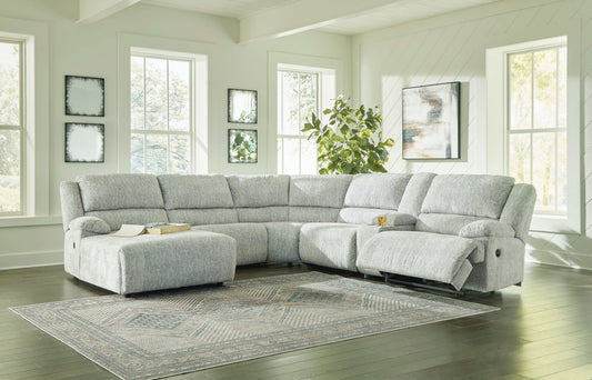 McClelland Gray 6pcs Manual Reclining Sectional w/ LAF Chaise