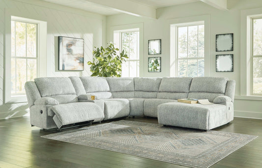 McClelland Gray 6pcs Manual Reclining Sectional w/ RAF Chaise