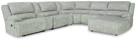 McClelland Gray 7pcs Manual Reclining Sectional w/ RAF Chaise