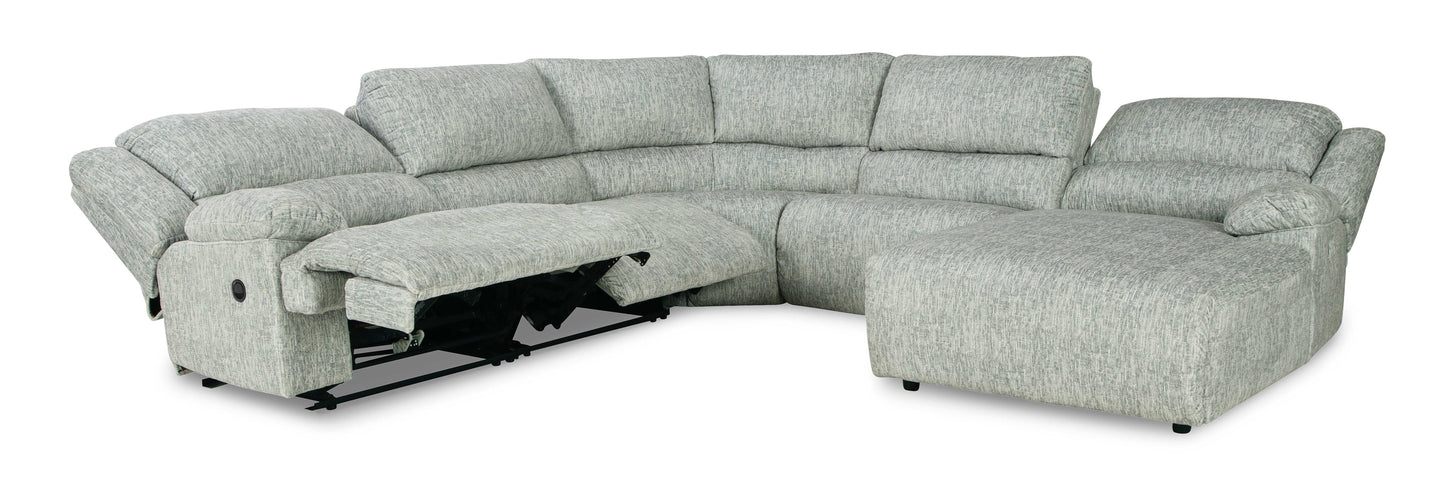 McClelland Gray 5pcs Manual Reclining Sectional w/ RAF Chaise