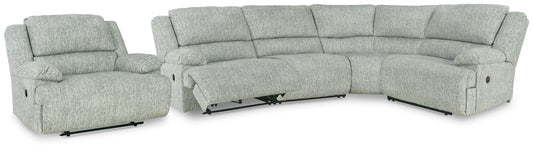 McClelland Gray 4-Piece Reclining Sectional and Oversized Recliner