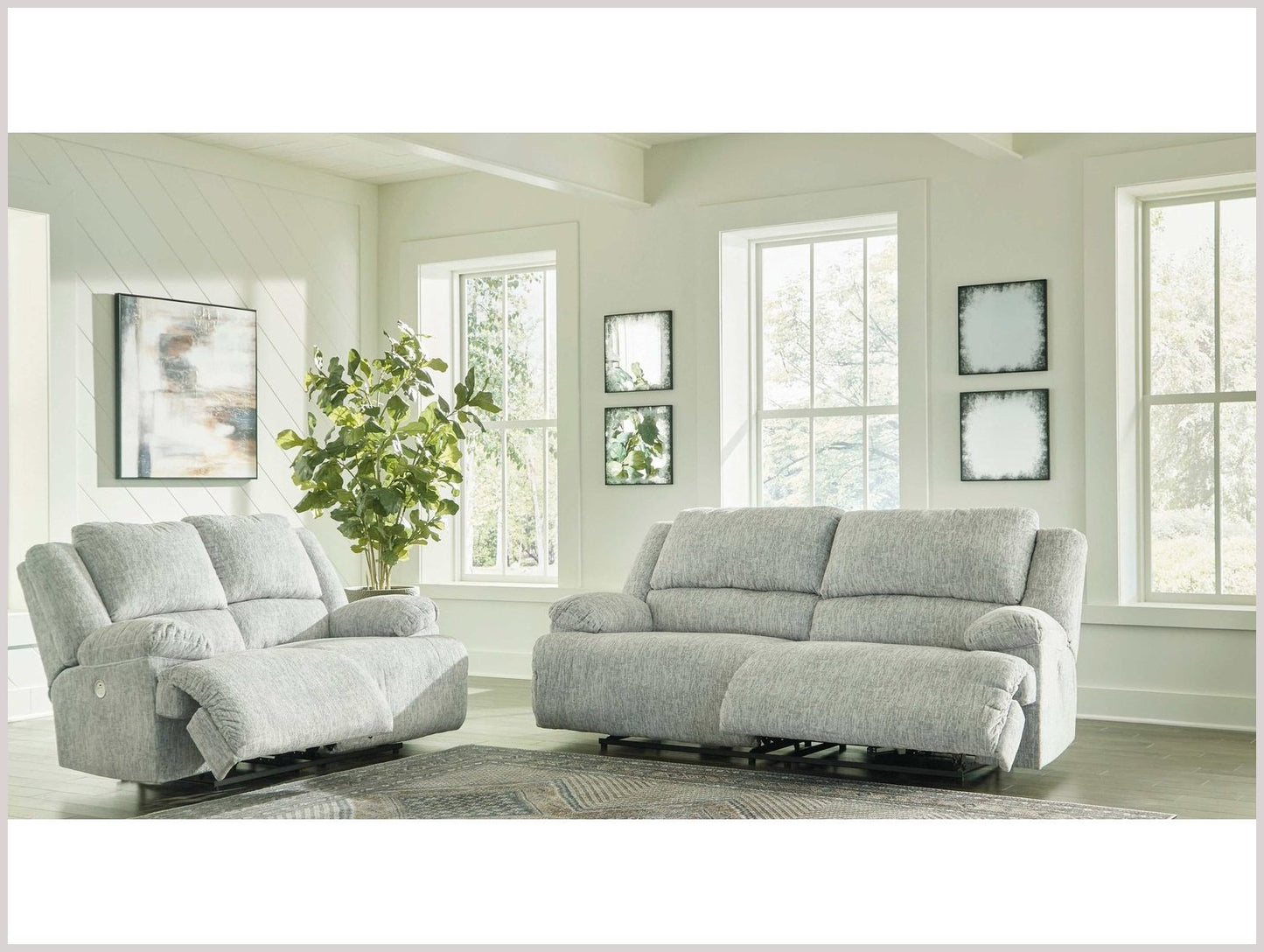 McClelland Gray Power Reclining Sofa & Loveseat / 2pcs Set