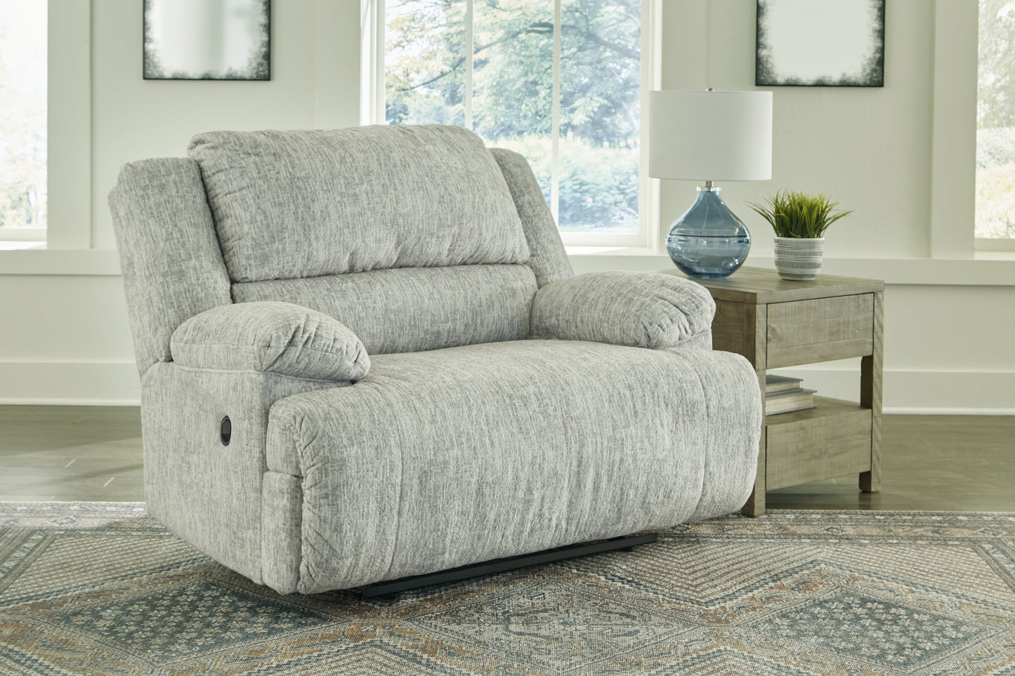 McClelland Gray 4-Piece Reclining Sectional and Oversized Recliner