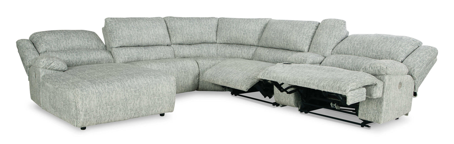 McClelland Gray 6pcs Power Reclining Sectional w/ LAF Chaise