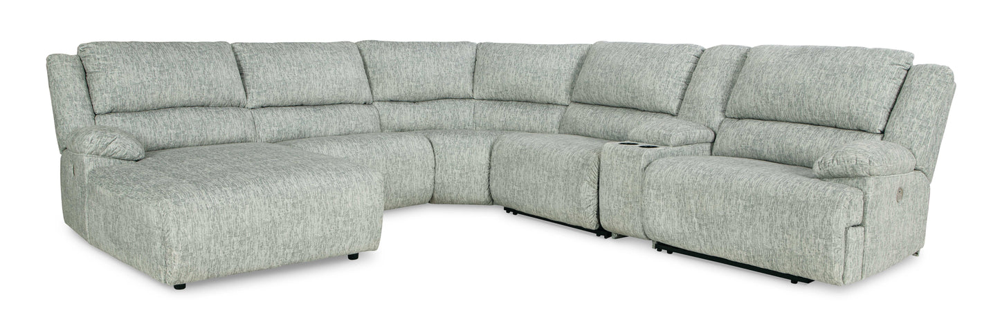 McClelland Gray 6pcs Power Reclining Sectional w/ LAF Chaise