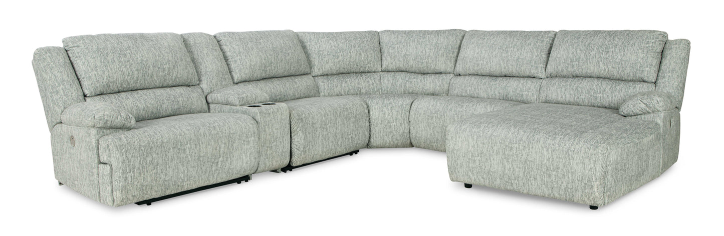 McClelland Gray 6pcs Power Reclining Sectional w/ RAF Chaise