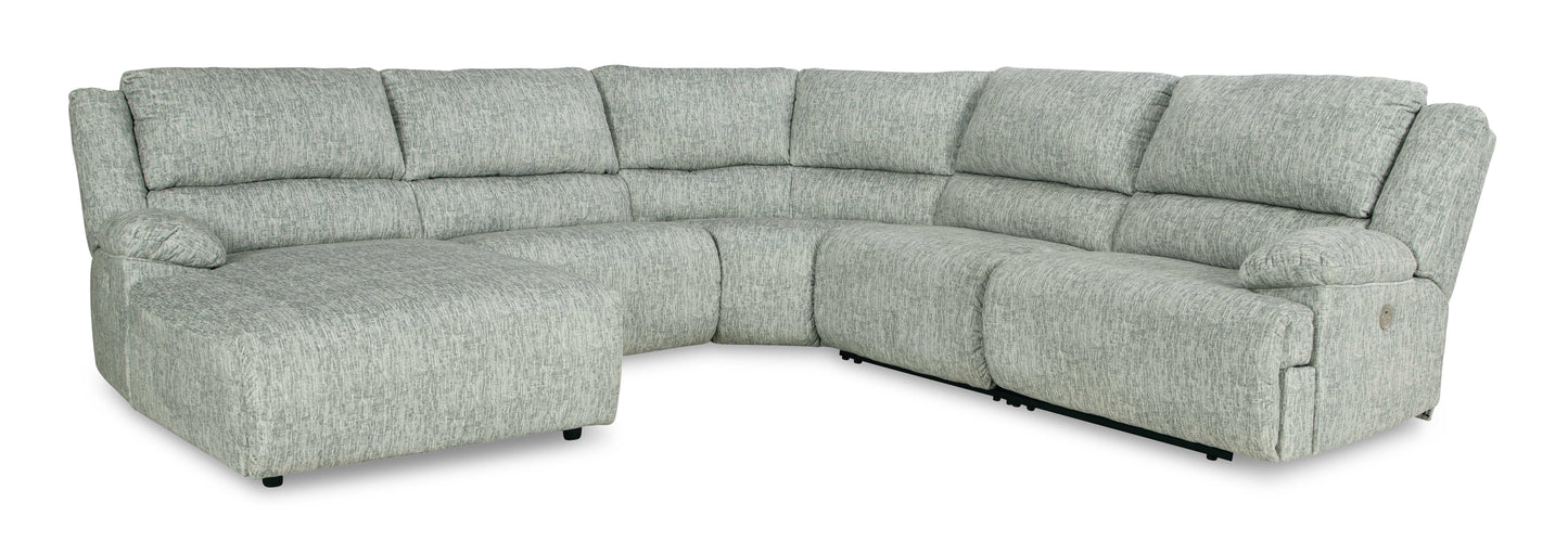 McClelland Gray 5pcs Power Reclining Sectional w/ LAF Chaise