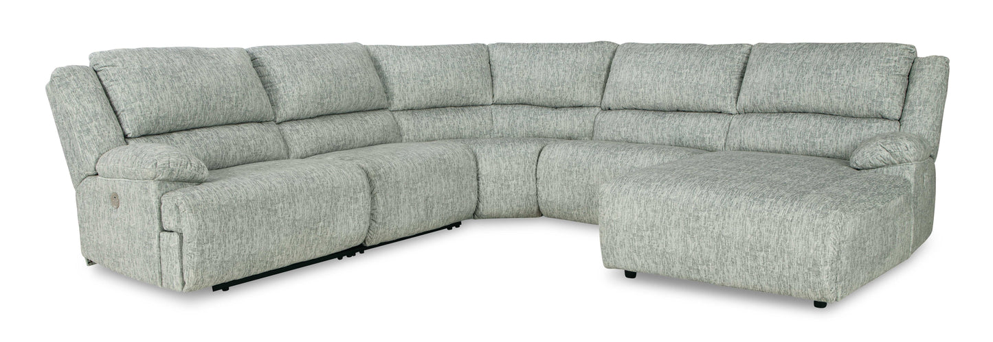 McClelland Gray 5pcs Power Reclining Sectional w/ RAF Chaise