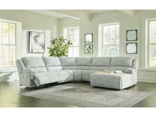 McClelland Gray 5pcs Power Reclining Sectional w/ RAF Chaise