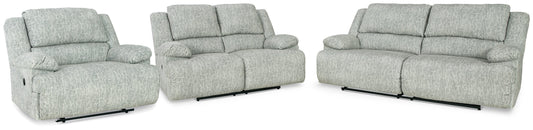 McClelland Gray Reclining Sofa, Loveseat and Recliner