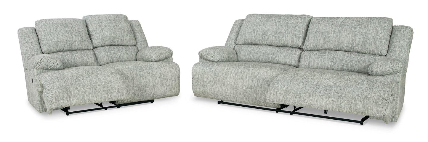 McClelland Gray Manual Reclining Sofa & Loveseat / 2pcs Set