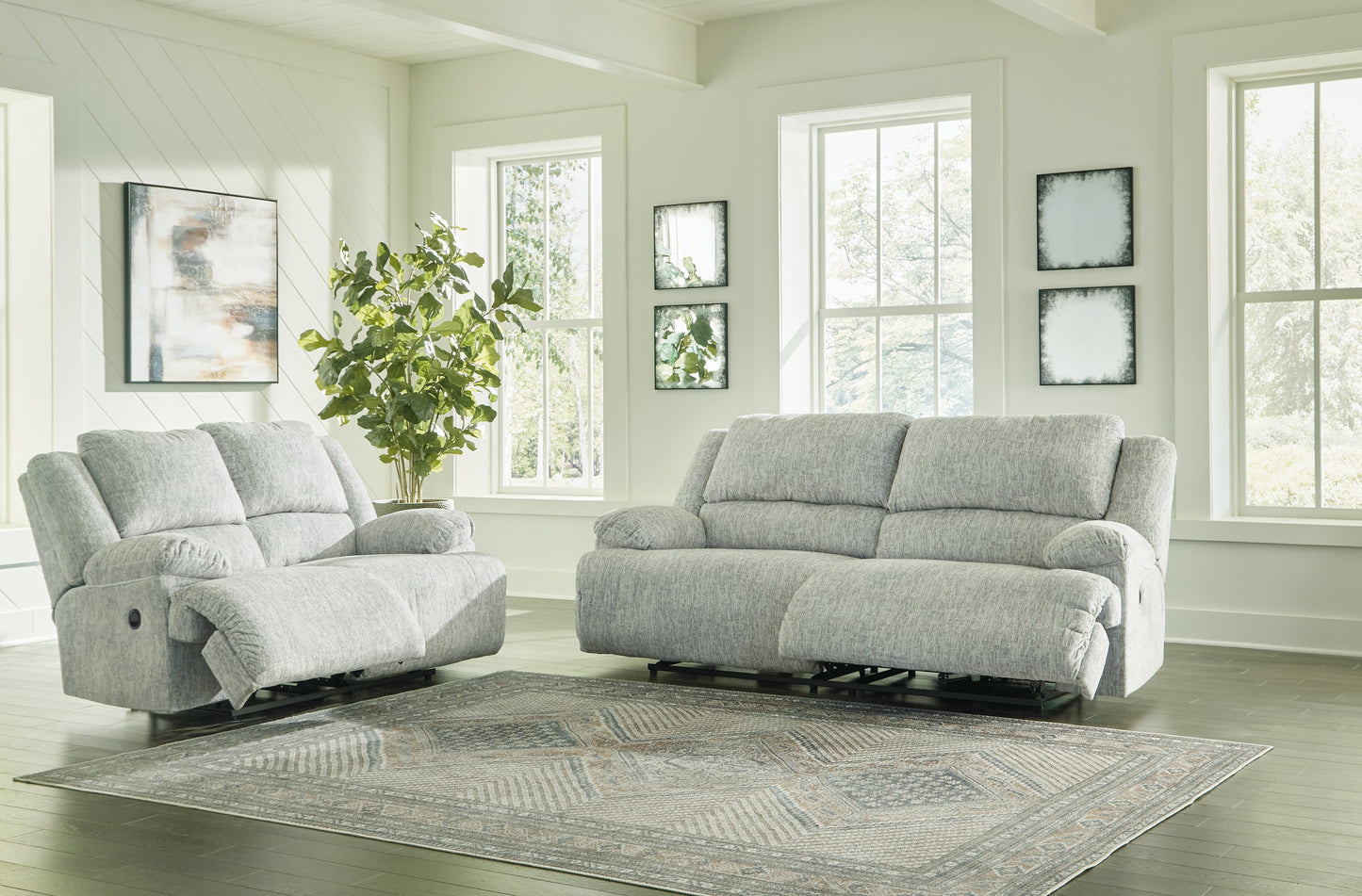 McClelland Gray Reclining Sofa and Loveseat