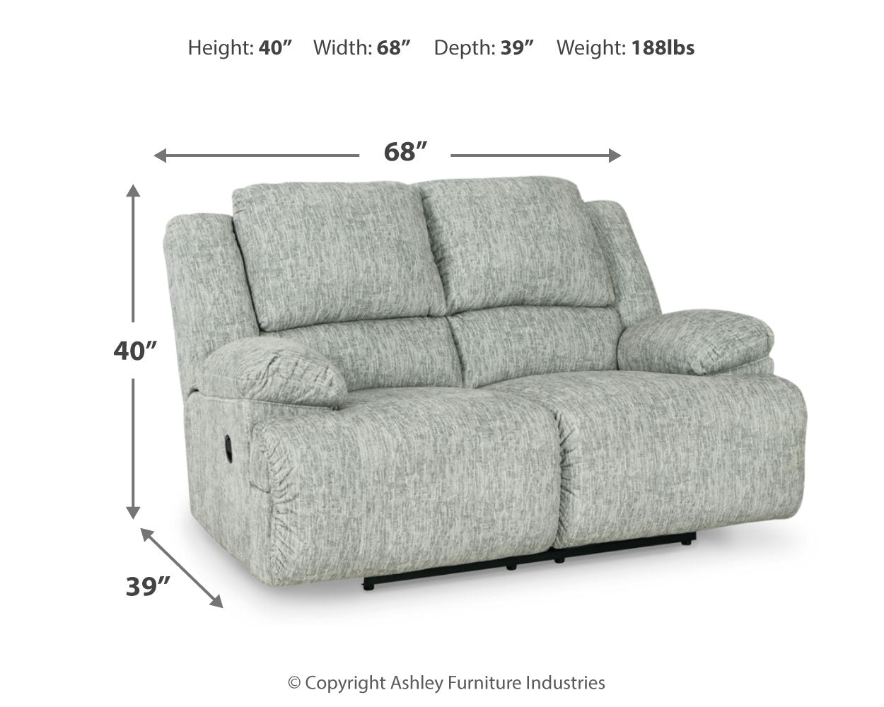 McClelland Gray Reclining Sofa, Loveseat and Recliner