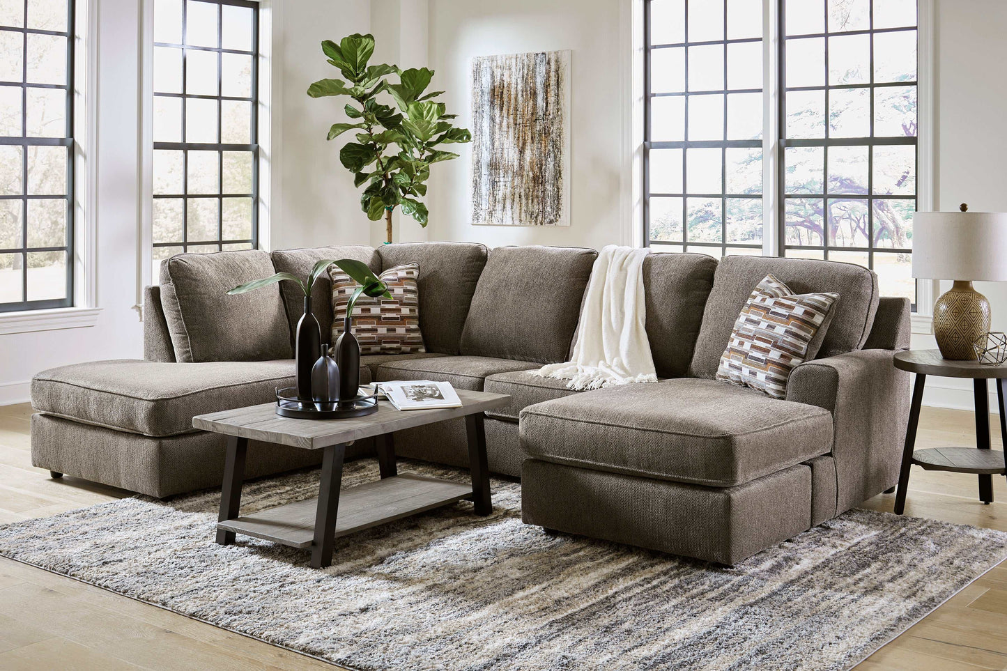 O'Phannon Putty 2pc LAF Corner Chaise Sectional Sofa