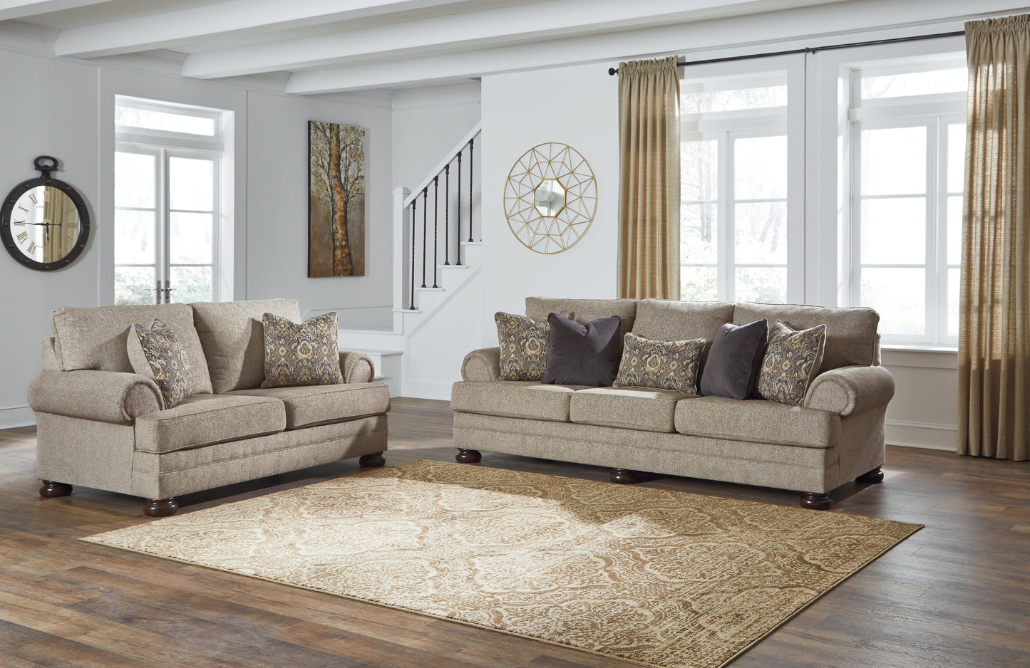 Kananwood Oatmeal Sofa and Loveseat