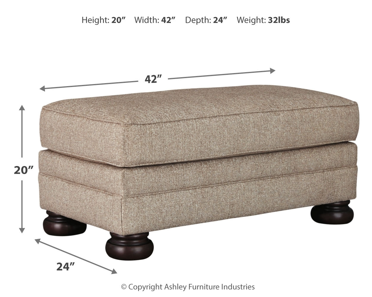 Kananwood Oatmeal Loveseat with Oversized Chair and Ottoman