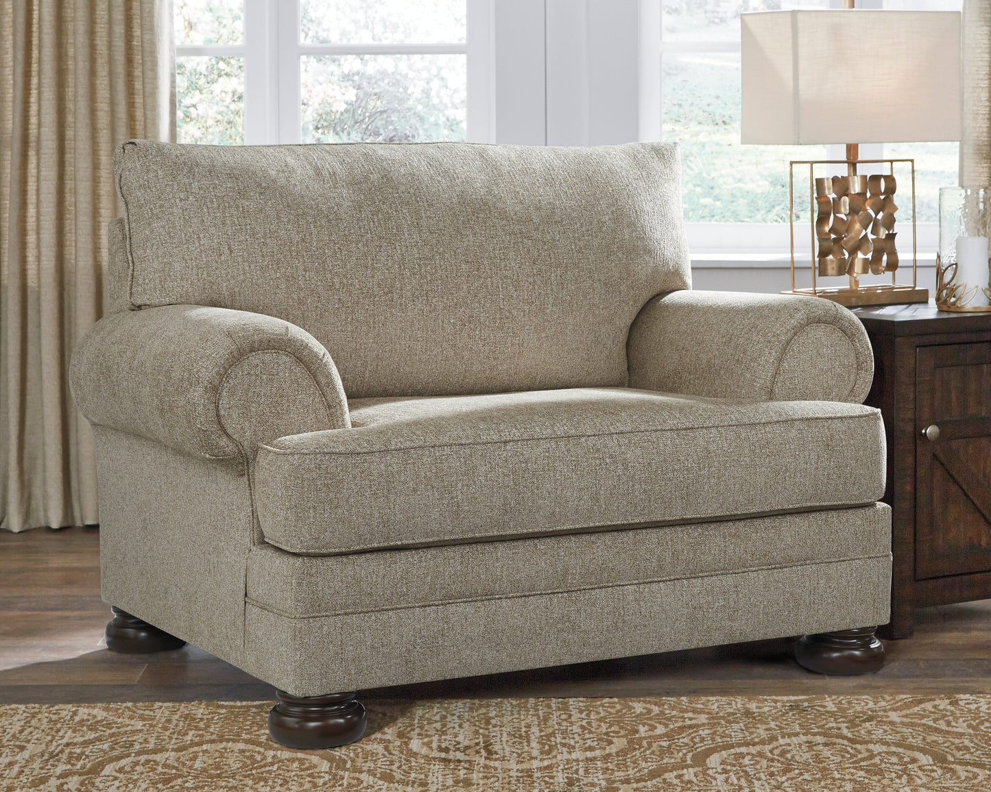 Kananwood Oatmeal Sofa, Loveseat, Oversized Chair and Ottoman