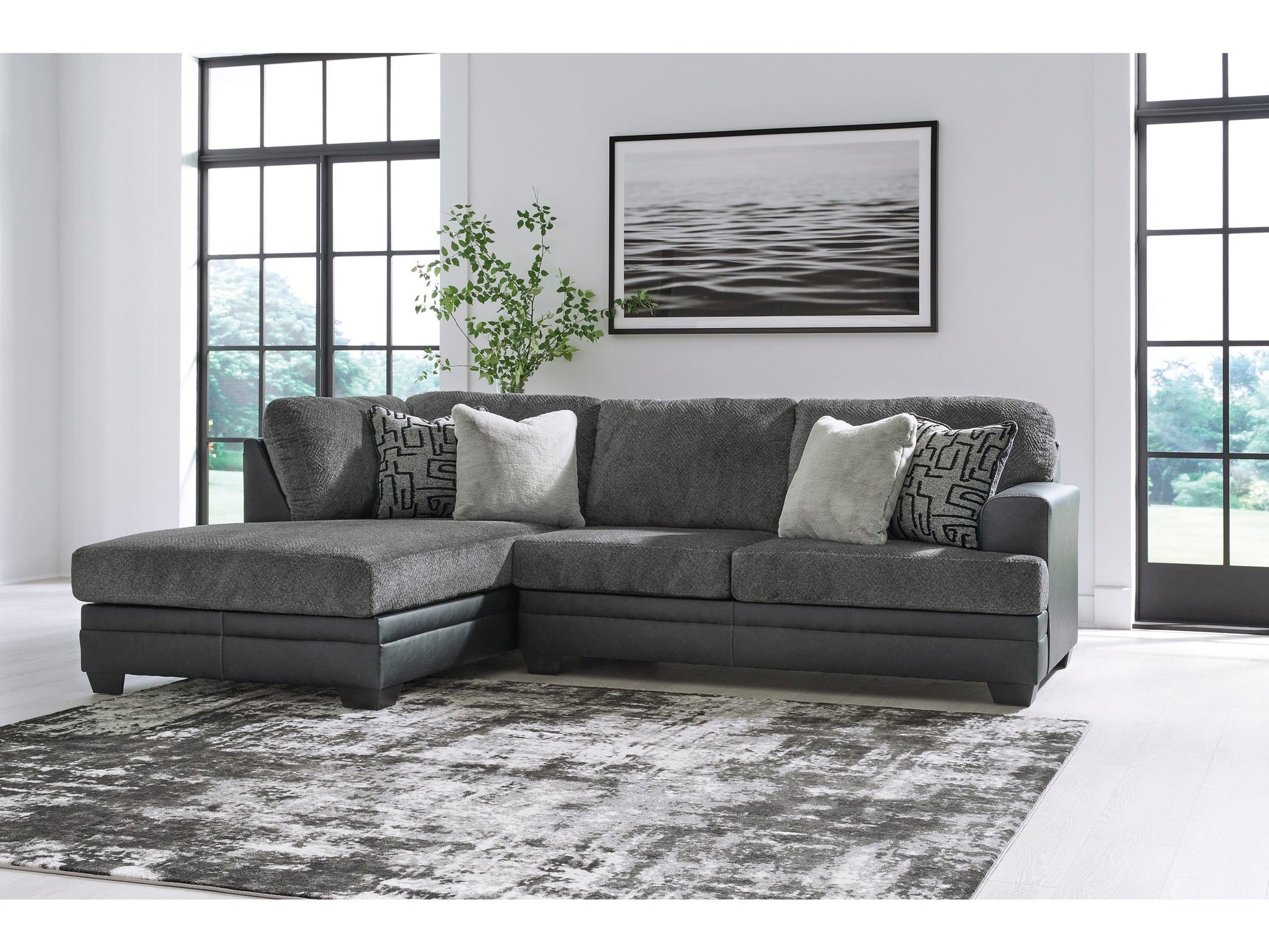 Brixley Pier Graphite 2pc LAF Chaise Sectional - Ornate Home