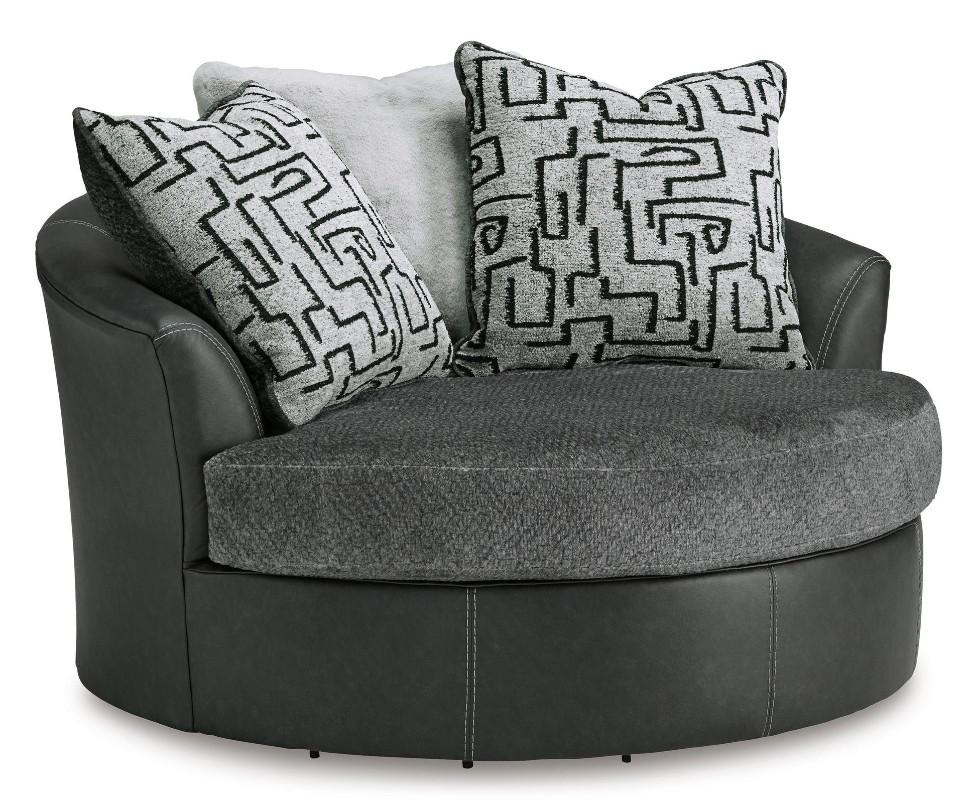 Brixley Pier Graphite Oversized Swivel Accent Chair - Ornate Home