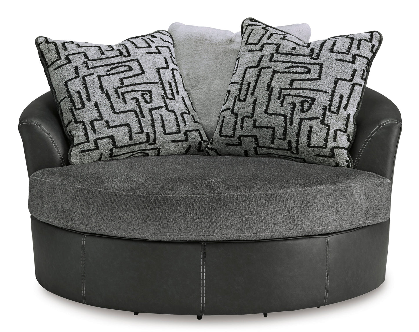 Brixley Pier Graphite Oversized Swivel Accent Chair - Ornate Home