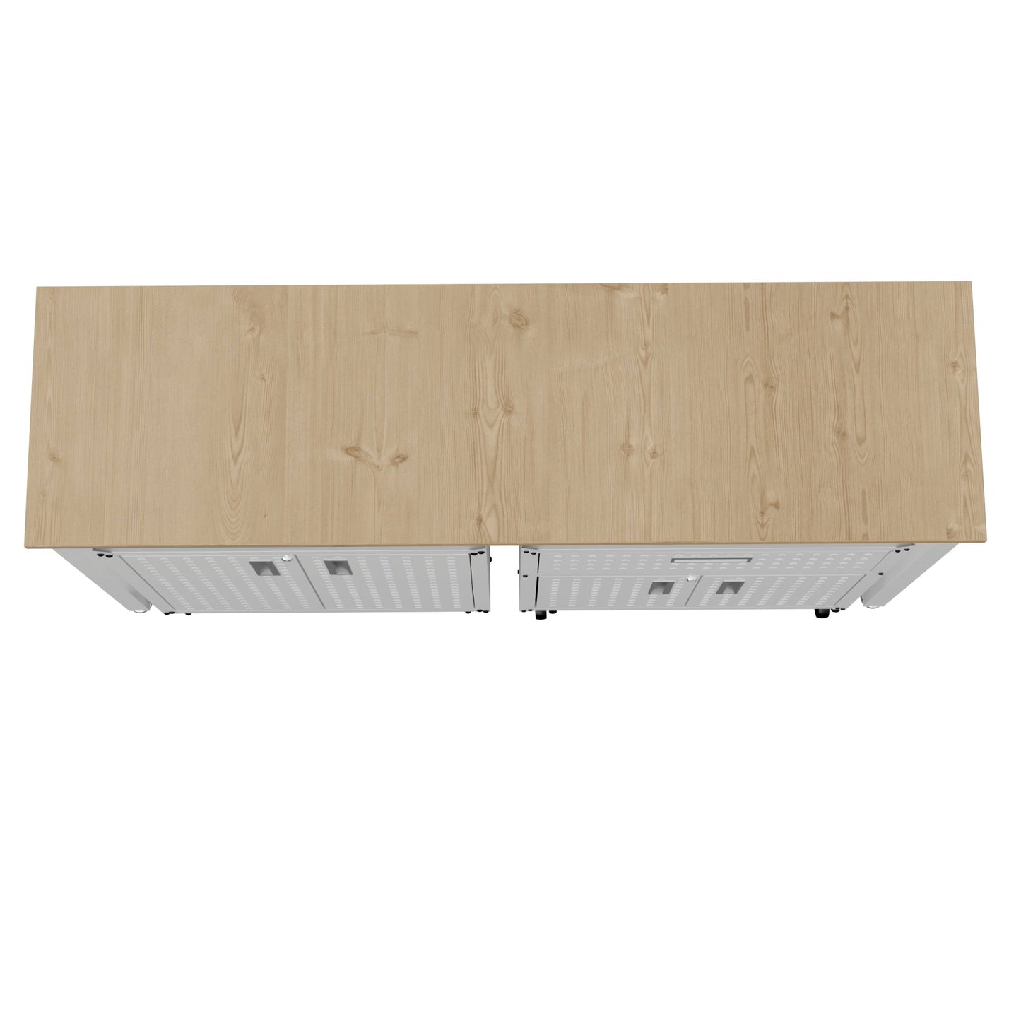 3-Piece Fortress Mobile Space-Saving Garage Cabinet and Worktable 2.0 in White - Ornate Home