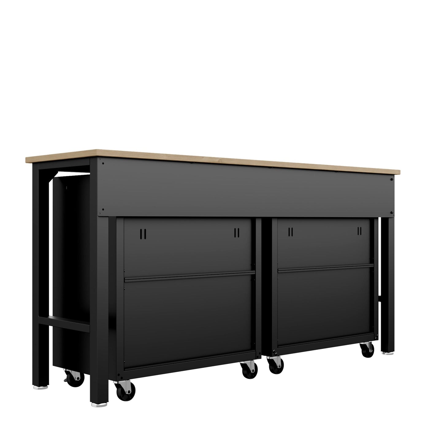 3-Piece Fortress Mobile Space-Saving Garage Cabinet and Worktable 3.0 in Charcoal Grey - Ornate Home