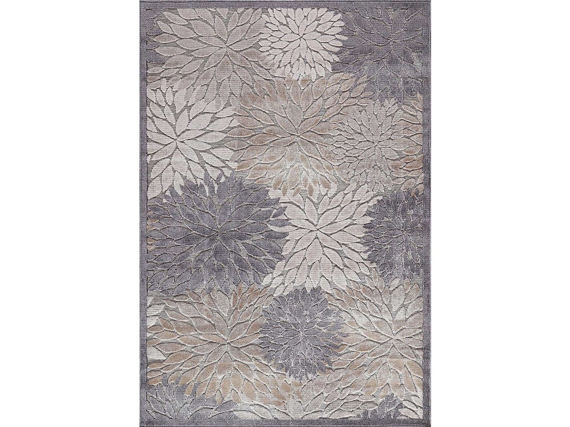 Spring Beige Floral Exotic Tropical Non-Shedding Indoor/Outdoor Area Rugs - Ornate Home