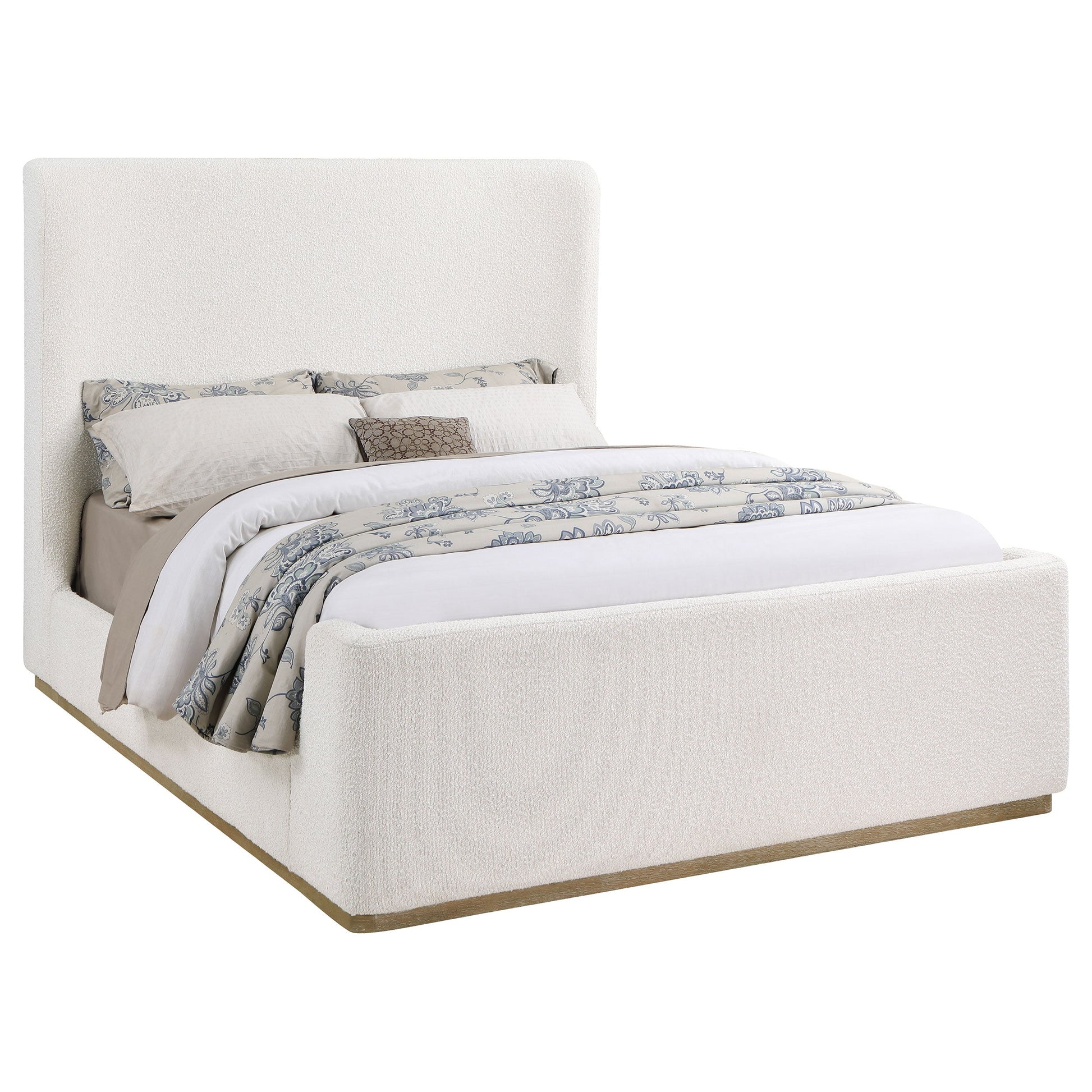 Nala Cream Queen Upholstered Sleigh Bed - Ornate Home
