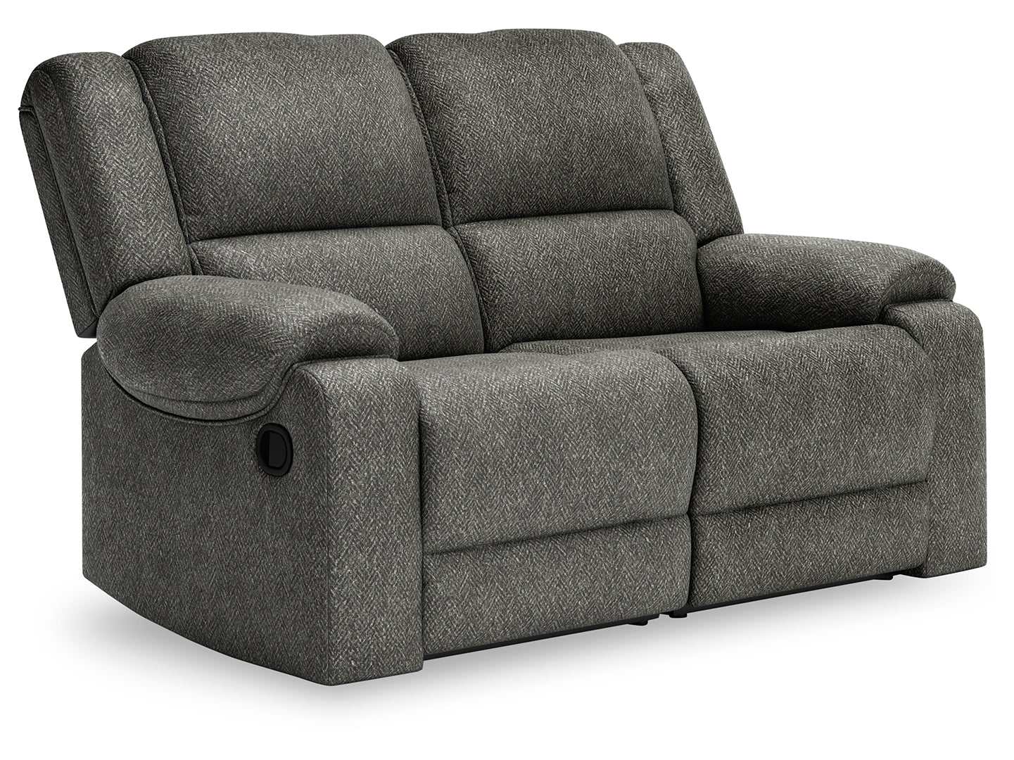 Benlocke Flannel 2pc Manual Reclining Sectional Loveseat