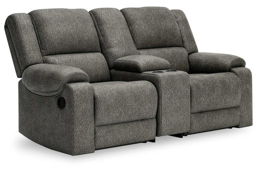 Benlocke Flannel 2pc Manual Reclining Sectional Loveseat w/ Console