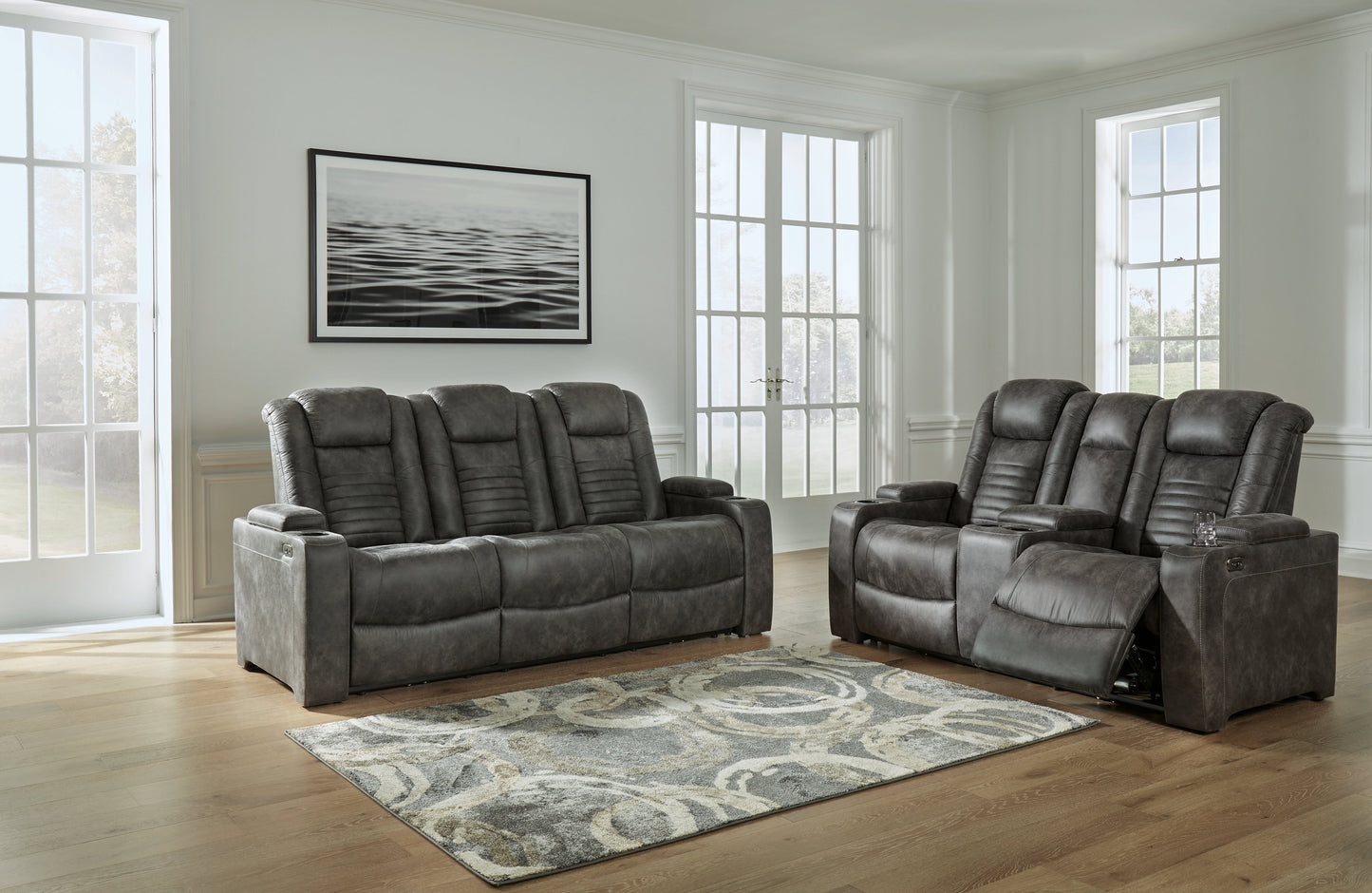 Soundcheck Storm Power Reclining Sofa and Loveseat