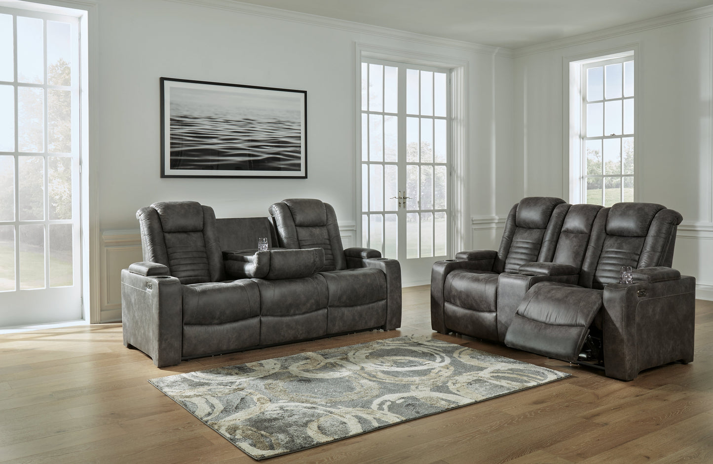 Soundcheck Storm Power Reclining Sofa and Loveseat