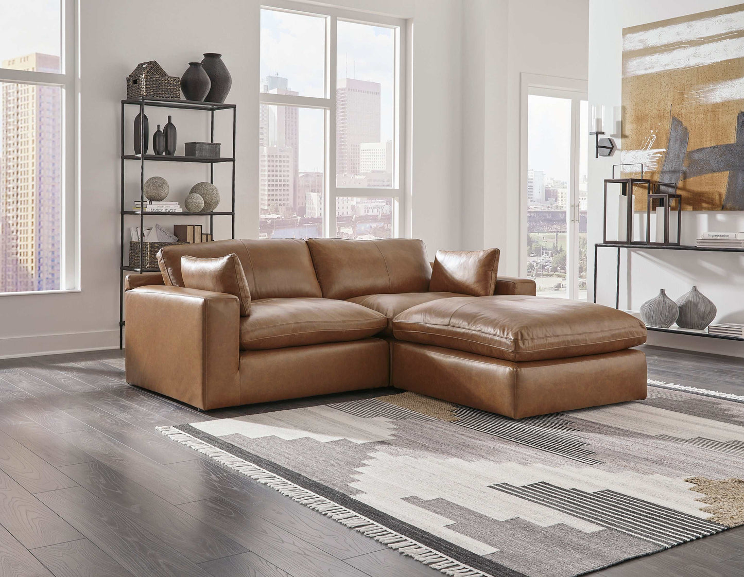 Emilia Caramel Leather Modular Sectional Units / Create your own Style