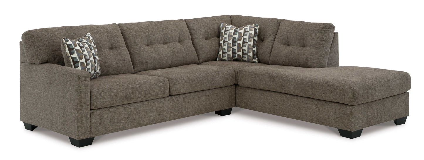 Mahoney Chocolate 2pc Sectional Sofa w/ RAF Chaise