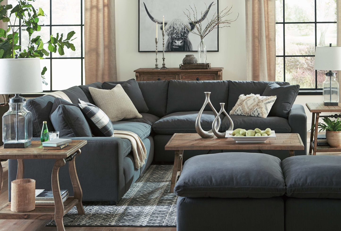 Savesto Charcoal Fabric Modular Sectional Units Create your own Style